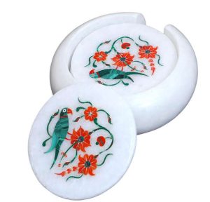 1-12.jpg Marble Tea Coaster| Inlaid Marble Tea Coaster