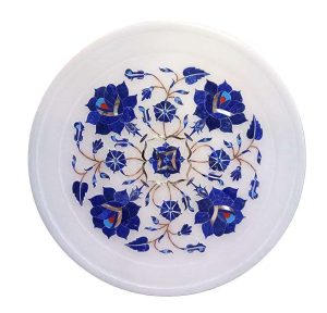 1-18.jpg Handcrafted Marble Inlay Plate: A Masterpiece of Timeless Artistry