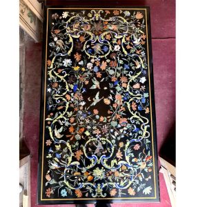 1-2-2.jpg Rectangle Black Marble Inlay Dining Table Top