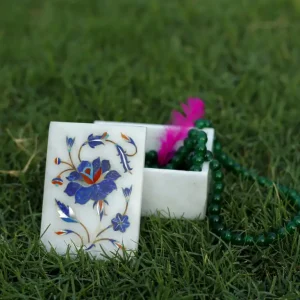 1-217.webp Marble Inlay Jewelry Box – Handmade White Marble Storage Box
