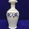 1-22.webp Elegant White Marble Inlay Vase with Blue Lapis Floral Design