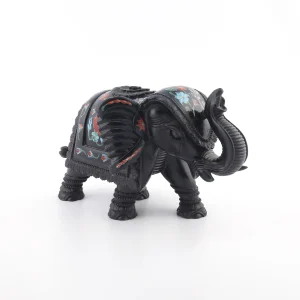 1-27.webp Black Marble Inlay Elephant Style of King Maharaja Design- The Piece Feels like King