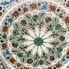 2-4-2.webp Antique Round White Marble Inlay Table Top with elegant flower, birds, fish & animal designs