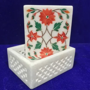 3-16.webp Exquisite Handcrafted Marble Inlay Jewelry Box with Filigree Work