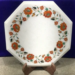3-2-1.webp Exquisite Handcrafted Marble Inlay Table with Floral Design