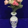3-23.webp Elegant White Marble Inlay Vase with Blue Lapis Floral Design
