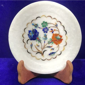 3-32.webp Exquisite Marble Inlay Plate – A True of Art and Elegance
