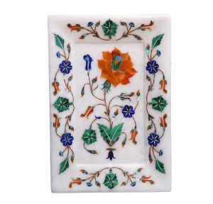 3-4.jpg Exquisite Handcrafted Marble Inlay Trays | Elegant & Durable Home Decor