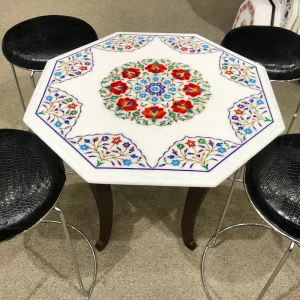 3-8.webp Modern Design Marble Inlay Coffee Table with Wooden Stand