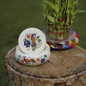 4c.jpg Master Piece Decorative Marble Inlay Coaster Set - Stone Table Decor