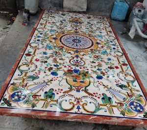600b39eb-08fe-4524-a61f-5451d8527168.jpg 8 seater White Marble Inlay Dining Table India – Beautiful Craftsmanship