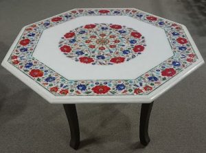 Handcrafted Octangle Marble Inlay Coffee & Patio Table