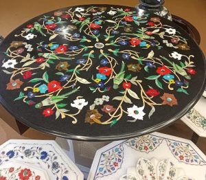 oplus_32 Black Marble inlay Center, Coffee & Dining Round Table