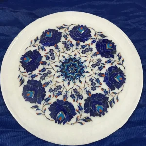 IMG_6353.webp Master Piece White Marble Plate online with Inlay Lapis-Lazuli Stone