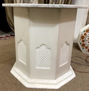 IMG_9089.jpg 74cm Height White Marble Stand For Dining & Coffee Table