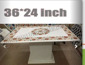 IMG_9548.jpg Rectangle White Marble Inlay Dining Table| Coffee Table