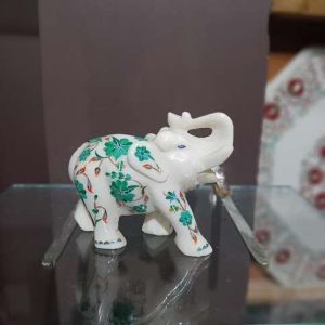 oplus_48 Trunk Up Marble Inlay Elephant Sign of Good Luck