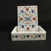 Exclusive Piece Inlay Marble Jewelry Box Having A Semi-Precious Stones & Intricate design
